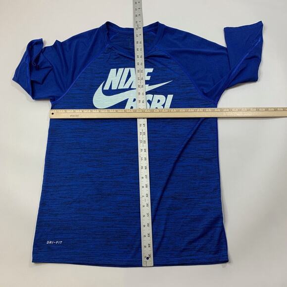 Nike T Shirt Mens M Medium Blue Dri Fit Half Sleeve Crew Neck BSBL Baseball Tee - Picture 7 of 11